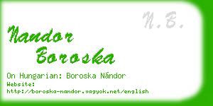 nandor boroska business card