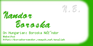 nandor boroska business card